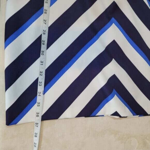 Vince Camuto Blue and Black Chevron Striped Dress - Size 14 - Picture 8 of 9